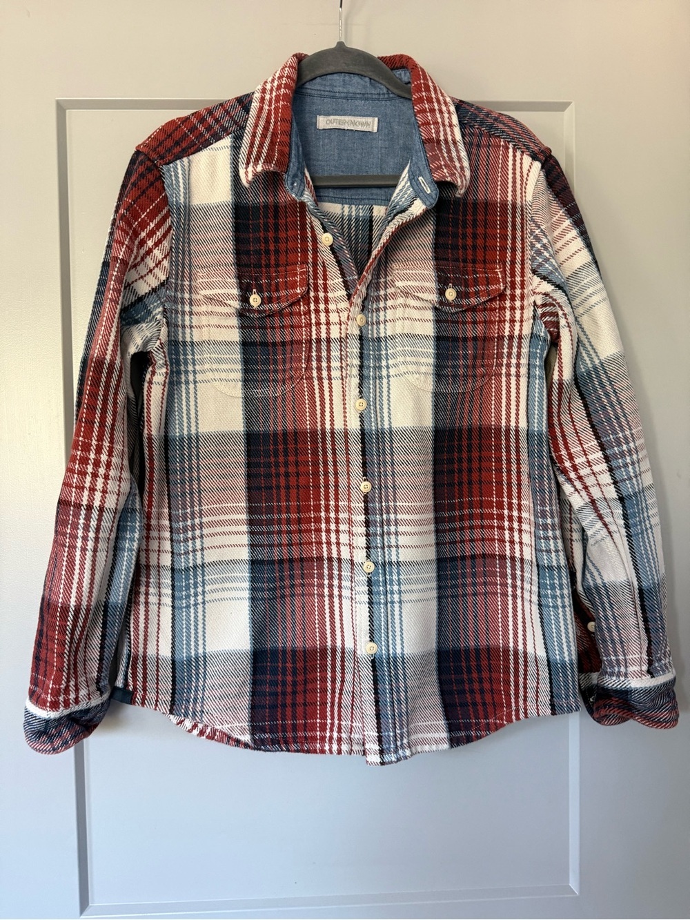 Outerknown Blanket Shirt Plaid Flannel Heavy Overshirt Size Medium